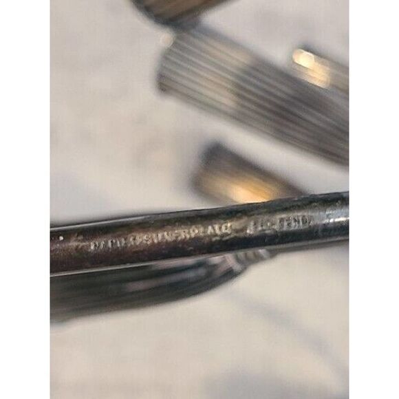 Pair Triple Light NAPIER Fluted Silverplate Candle Holders Mid-Century MOD EUC - Picture 10 of 16